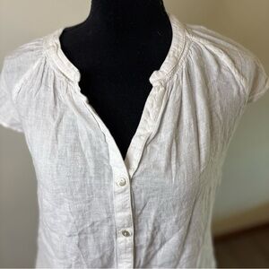Rails Alena White Linen Blend Top Cottagecore Peasant Prairie Sz S​​